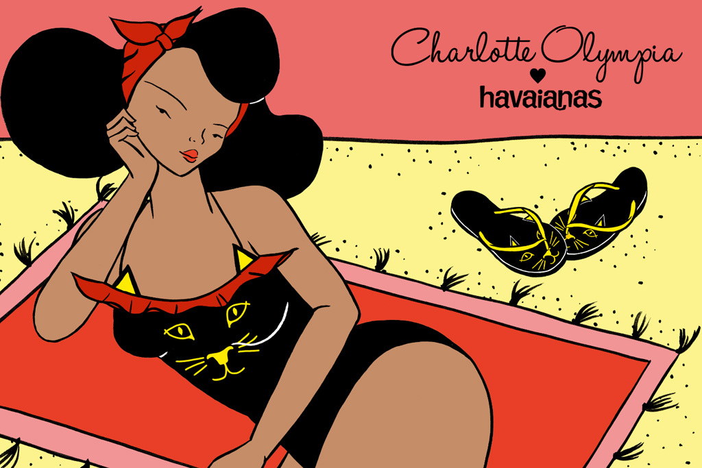 Charlotte Olympia e Havaianas, ciabattine Kitty