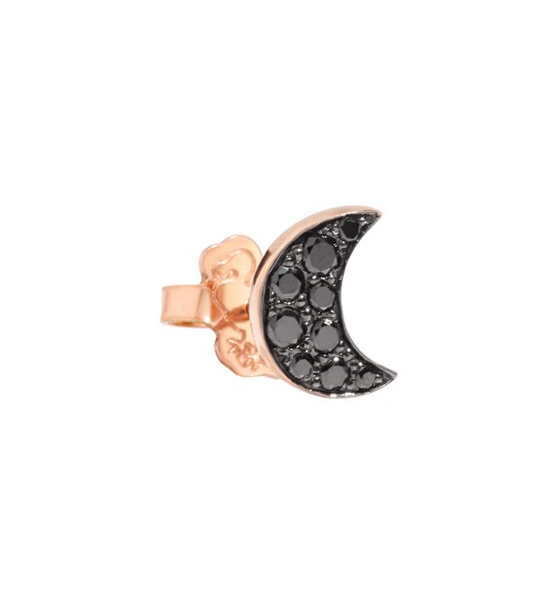 Gioielli Dodo 2017, collezione Luna: orecchini in oro rosa con diamanti black
