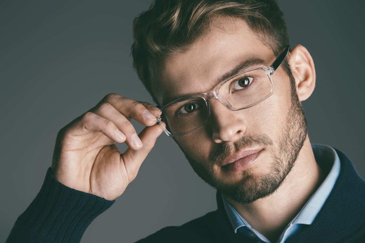montatura trasparente occhiale da uomo