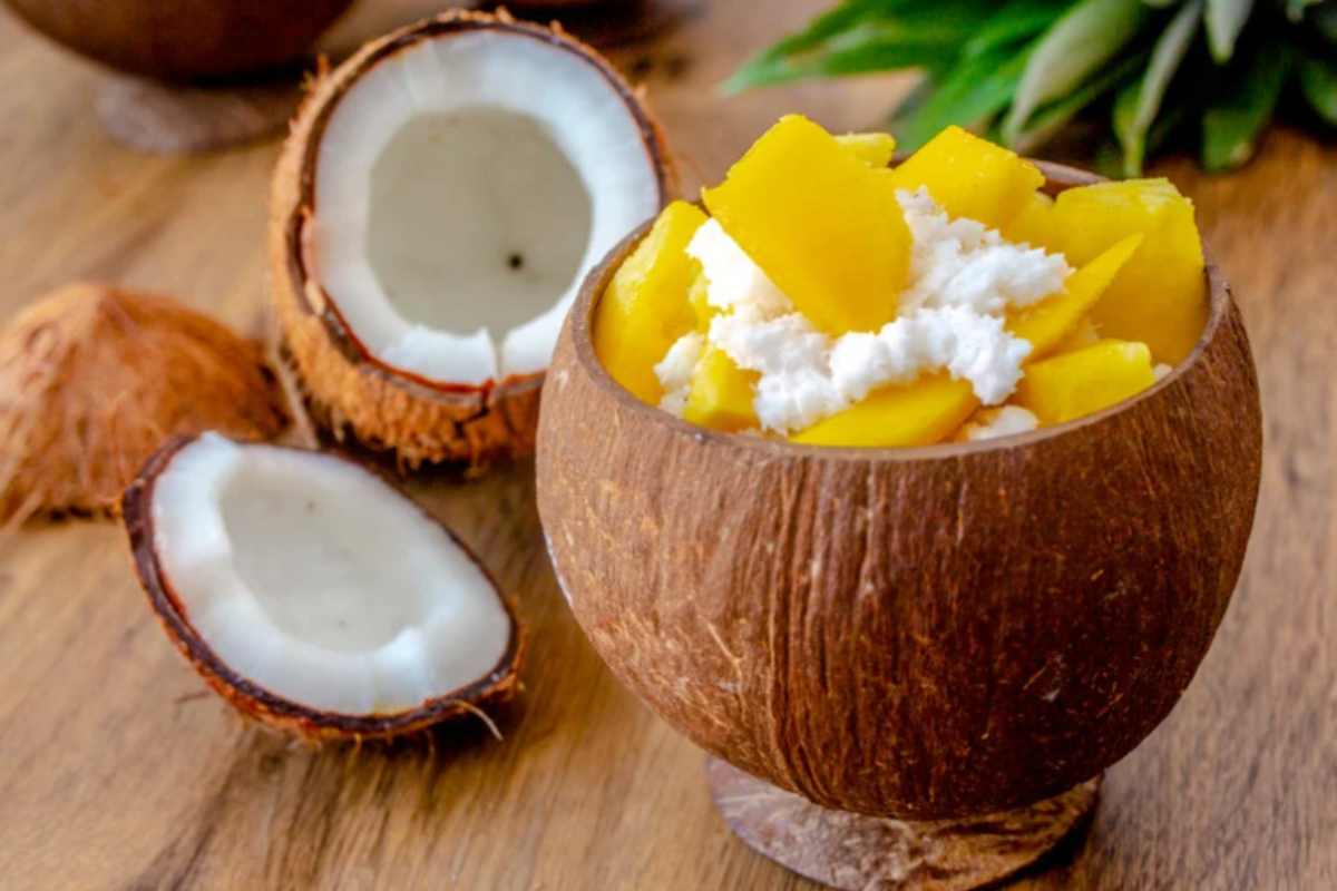 Sorbetto al cocco e ananas