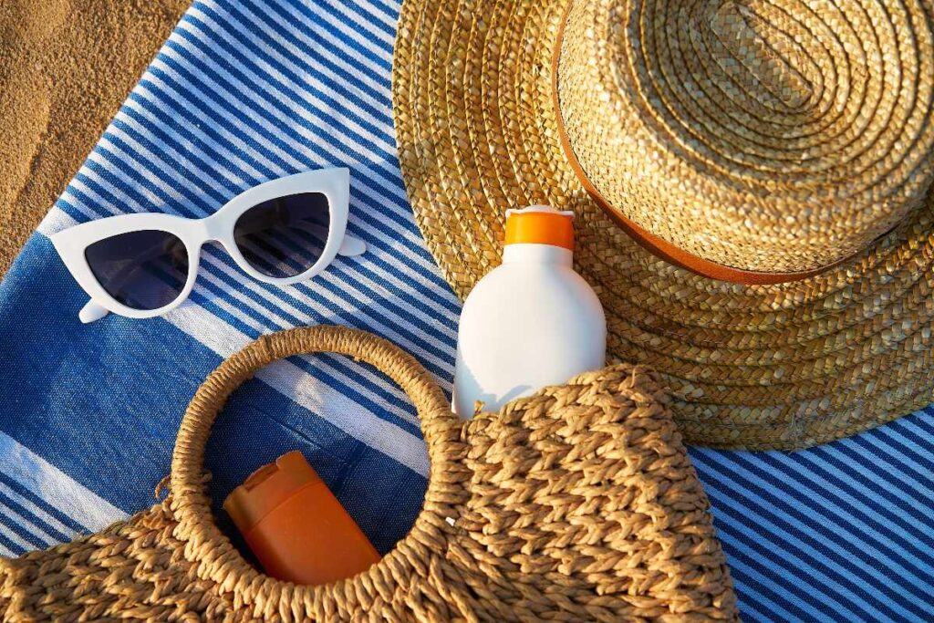 Crema solare e accessori da mare