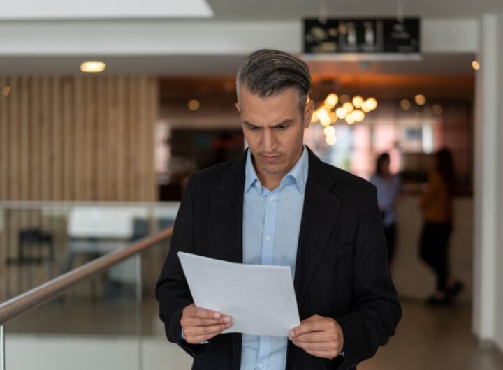 Uomo legge documento
