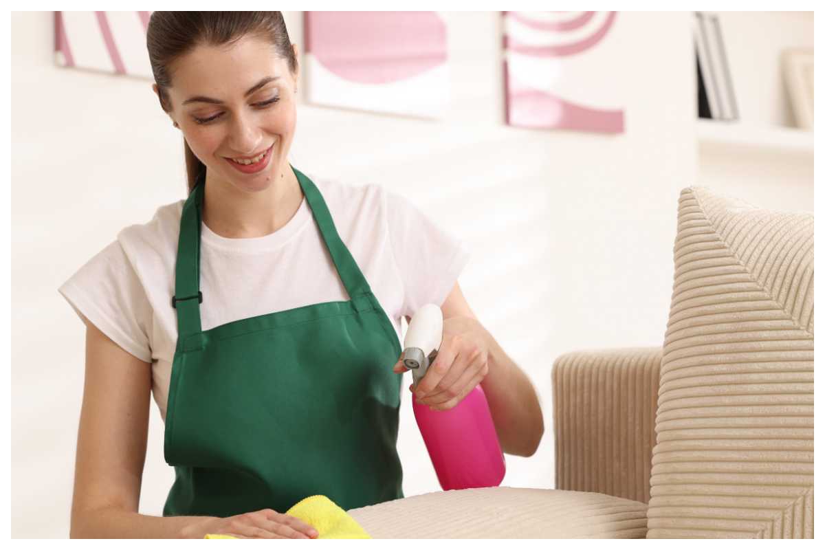 divano pulito con asciugamano