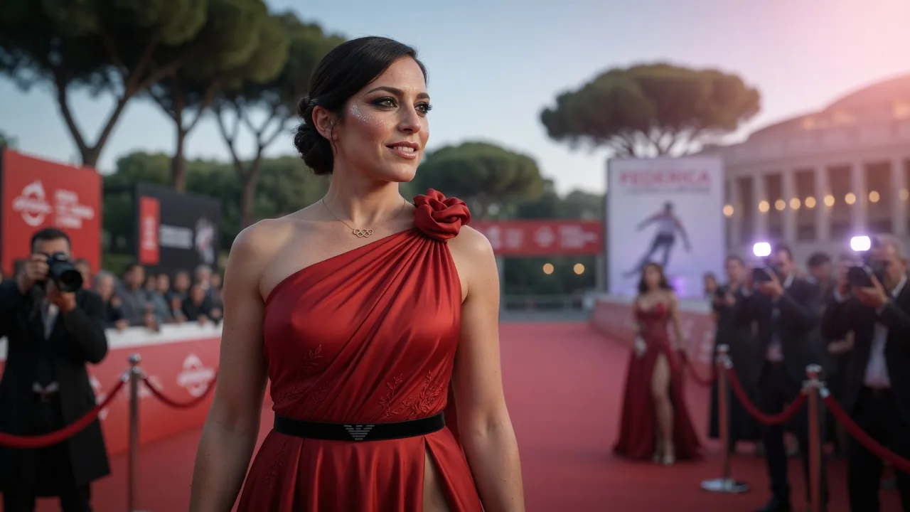 Federica Brignone in Armani rosso: il look da red carpet della Festa del Cinema di Roma