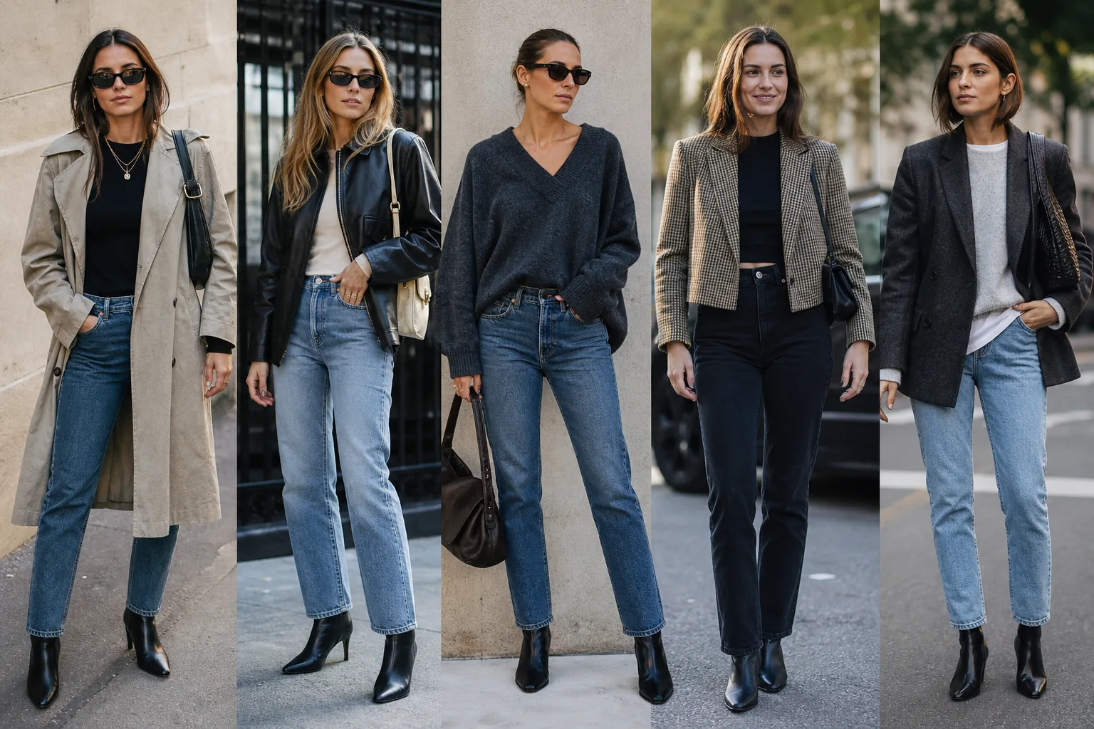 Jeans e stivaletti neri: 5 outfit cool per l'autunno